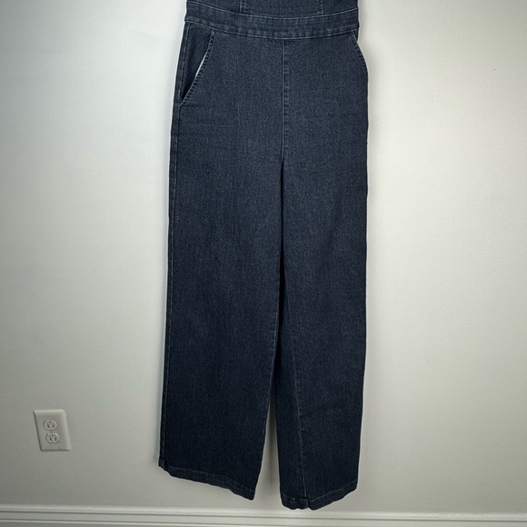 Love Fire Strapless Denim Jumpsuit Wide Leg Palazzo Pants Size M - Picture 4 of 8